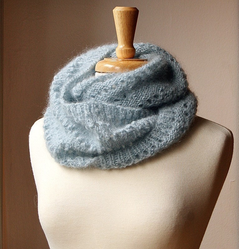 Snood Knitting Pattern - Genevieve Cowl Neckwarmer Scarf - Infinity Scarf - PDF Electronic Delivery