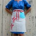Julia Vol. 1 - Butcher's Apron (tomato\/blue pool on natural linen)