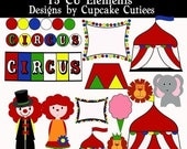 Circus Love Primary Colors Element Clip art Digital Embellishments Commercial use for Cards, Stationary and Paper Products