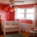 Bumperless Custom Crib Bedding in Pink and Navy Blue - Reserved for Priscilla