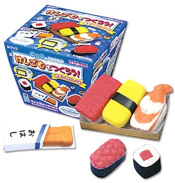 Japanese Sushi Eraser Set Make your own by ThisandThatFromJapan