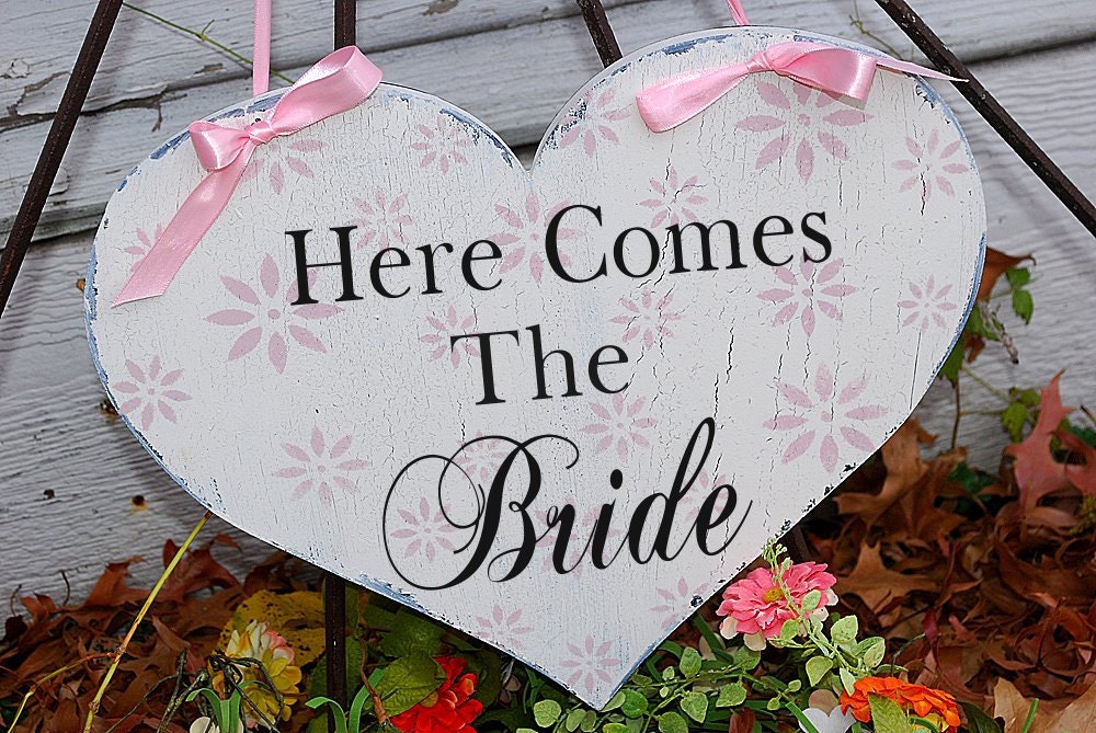 Here Comes The BRIDE or My Mommy Wedding sign Flower Girl Ring Bearer 11x14