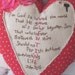 Heart Valentine Pillow - Primitive John 3:16 Embroidered Red and Pink Valentine's Day Pillow with Stacked Flower, Key and Buttons