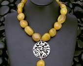 Yellow Chalcedony Necklace with Pendant