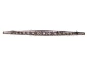 Diamonbar Sterling Silver Bar Pin Brooch Designer Vintage Rhinestone 1910 Jewelry