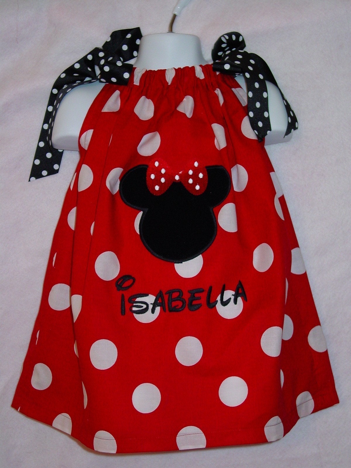 Disney Minnie Mouse or Mickey Mouse Pillowcase Halter Tunic Dress FREE monogram
