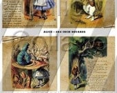 Alice in Wonderland - Instant Download Printable Digital Collage Sheet - 4x4 inch Squares Coaster Size 157