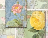 Shabby Chic Floral - Instant Download Digital Collage Sheet - 2.5x3.5 Tags ATC ACEO 577