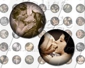 Lovers Kiss - Instant Download Printable Digital Collage Sheet - 18mm Round Circles Size 861