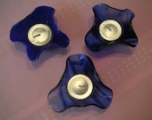 Set of 3 Blue Tea Light Candle Holders