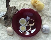 My Little Red Bowl-fused glass bowl, candy dish, votive candle holder