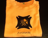 Orange Baby's T-shirt with Adinkra symbol size 9-12 months