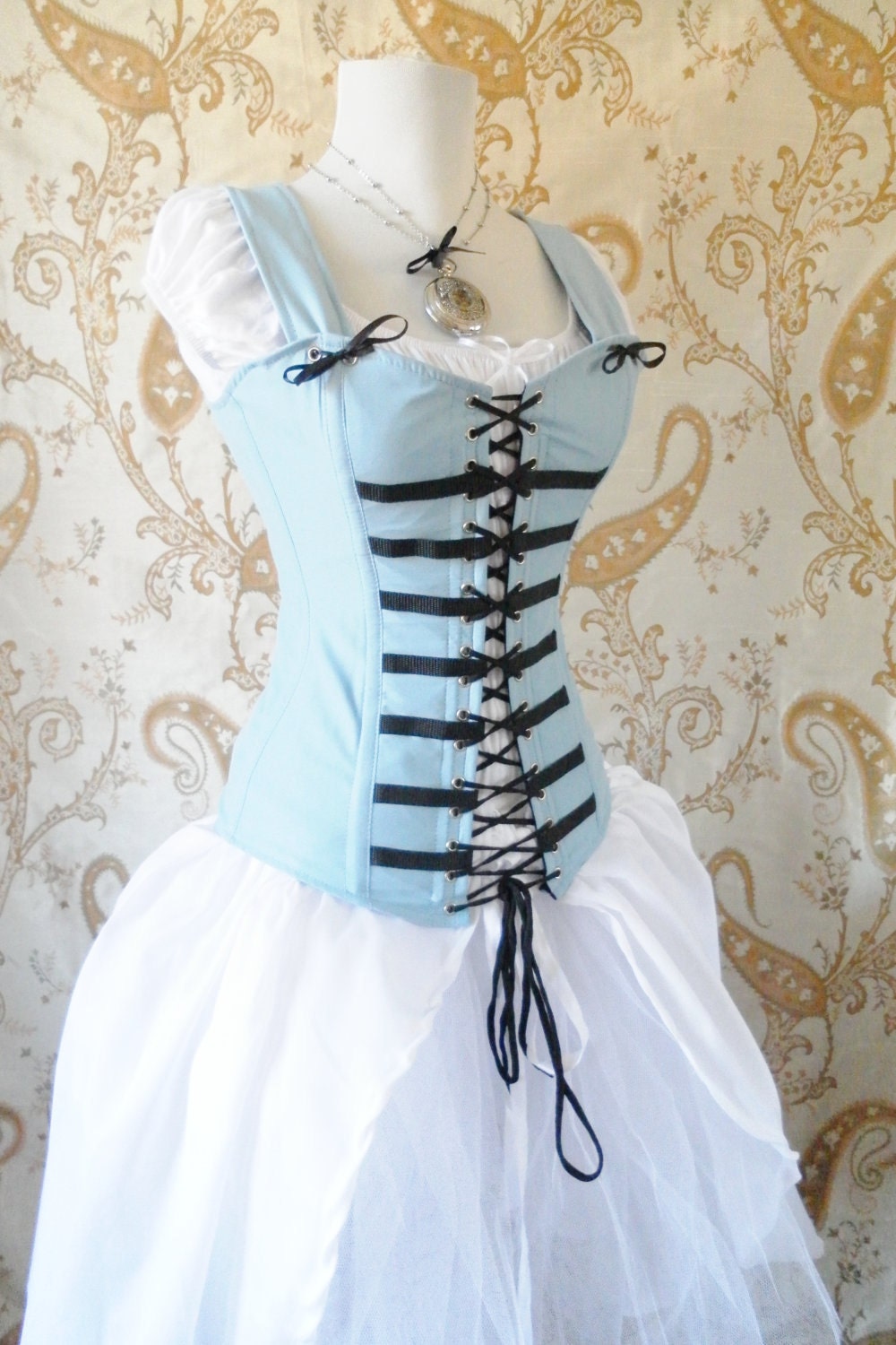 Alice Corset-Light Blue Corset Only-Made To Your Measurements