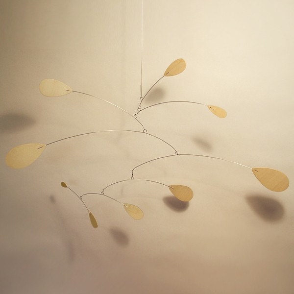 Wooden mobile Modern Nursery Decor for Baby Sprigs Wood Art