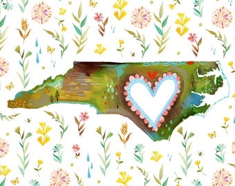 I Love NC - 11x14 print - horizontal