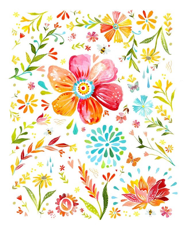 Pocketful of Posies - 11x14 - veritcal
