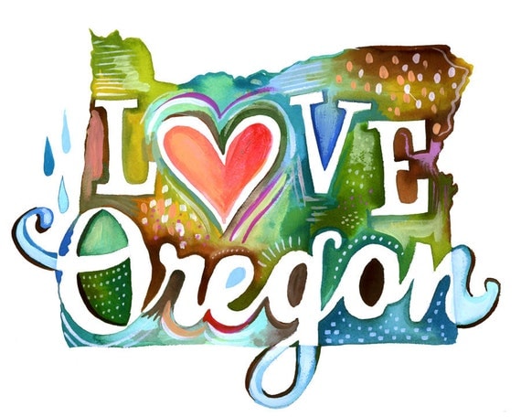 Love Oregon - 8x10 Print - horizontal