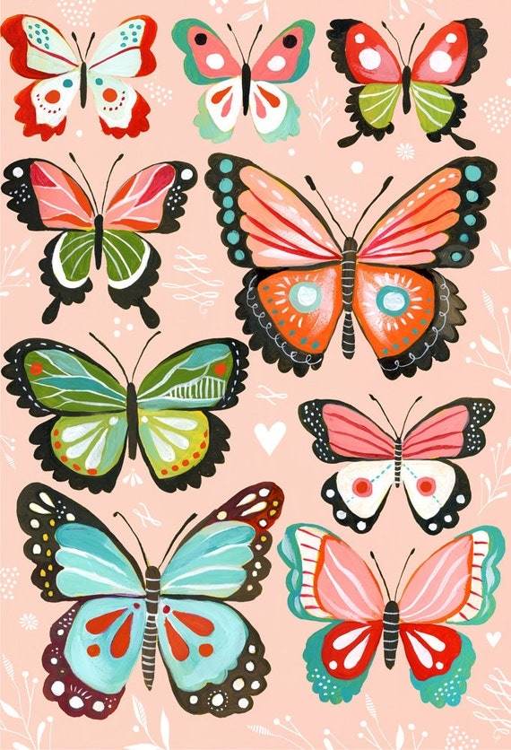 Butterfly Collection Pink - Large Format - vertical