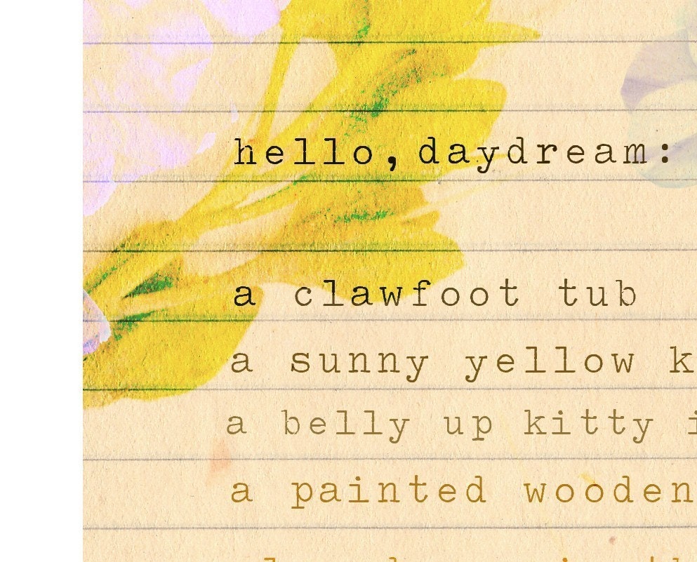 Daydream List- 8x10 print - vertical
