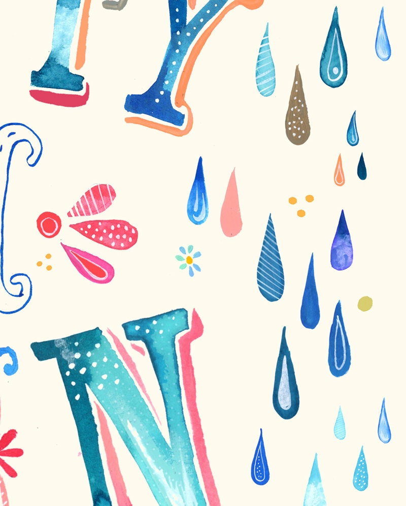 Find Beauty in Rain- 8x10 print - vertical