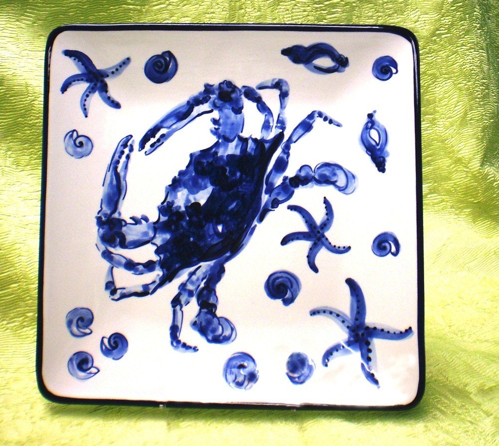 blue crab sq. plate