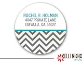 Chevron Circle Return Address Labels