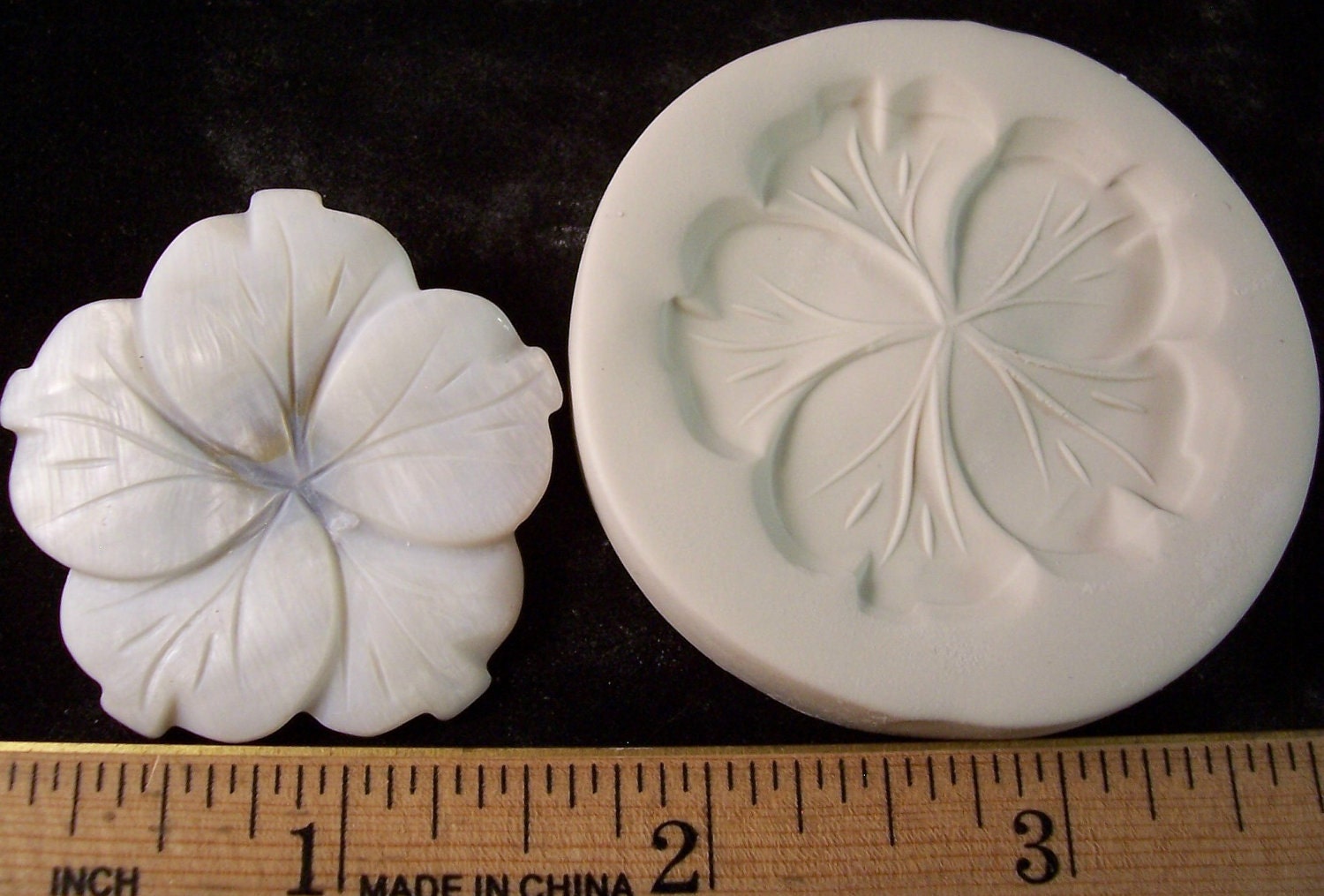 Large Shell Flower 1 1/2" - Hard Polymer Clay mold for use with clay