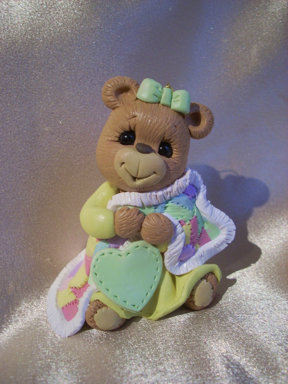 personalized teddy bear christmas ornament