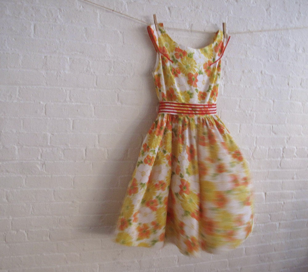 orange bloom...custom Tea dress