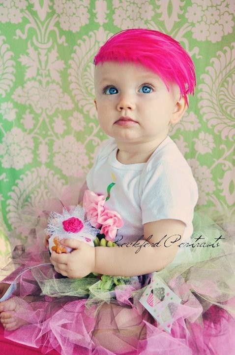 CLEARANCE - Glam Baby Hot Pink Feather Headband with Rhinestone on Soft White Satin Headband