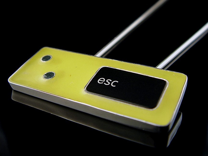 FINAL SALE - Computer Key Jewelry - One of a Kinds - Pendant with Esc Key - 40% OFF