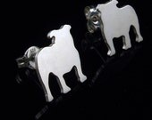 English Bulldog Silhouette Earrings