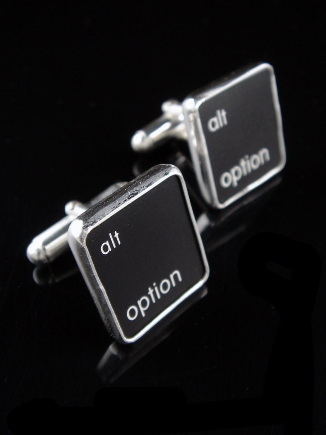 NEW - Computer Key Series -  Black Alternative Aption Key Cufflinks
