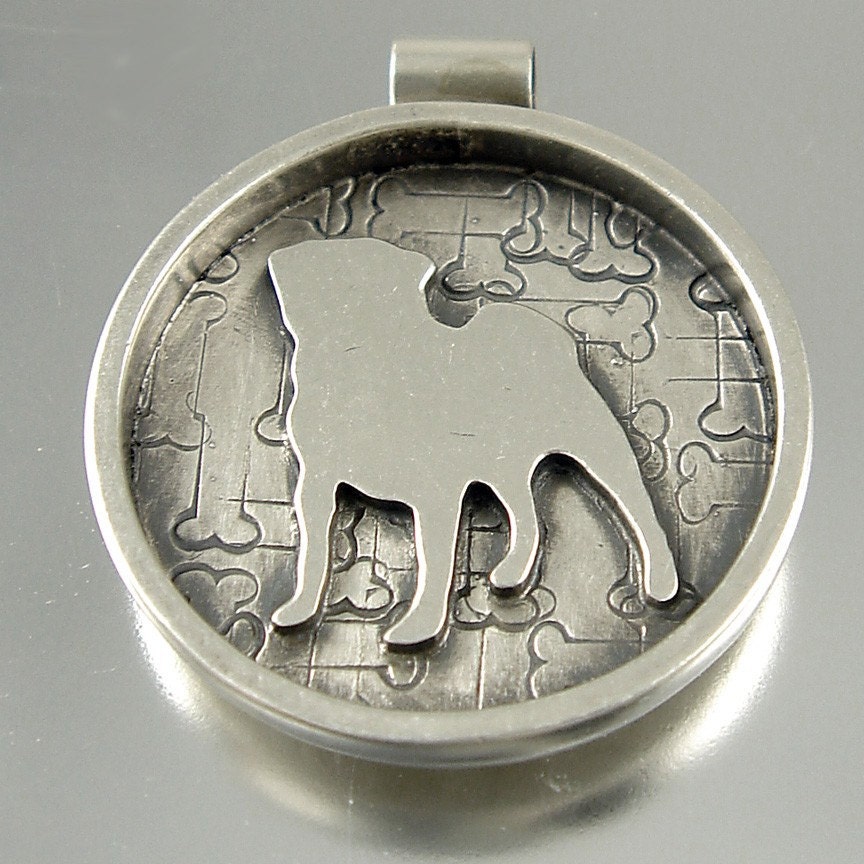 I Love My  Pug Sterling Necklace