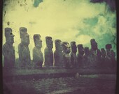 Rapa Nui Easter Island Hipstamatic Print Moai Tiki 5x5