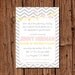 Bridal Shower Invitation, Pink, Yellow & Gray 5x7 printable