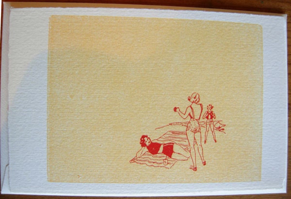 Ladies on the Beach Single Letterpress Card