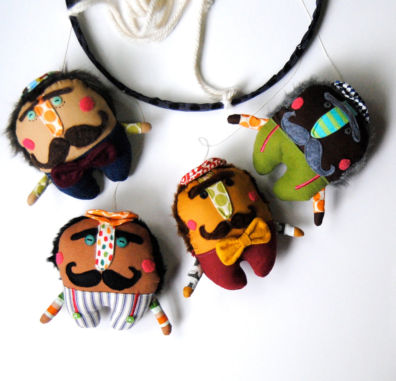 Baby Mobile --- A Mustachioed Mobile of Dapper Men for Babies ---Made to Order