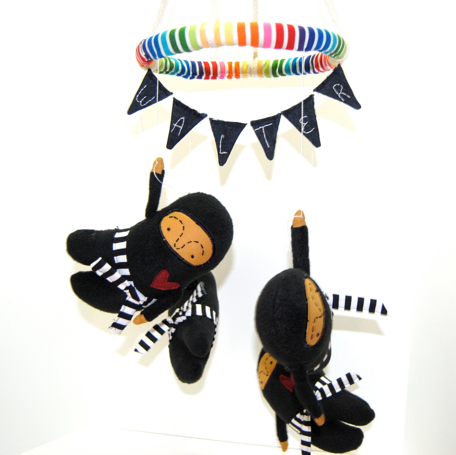 Baby Mobile --- Ninjas --- Customize With Baby' s Name and Customize Colors --- Perfect Baby Shower Gift