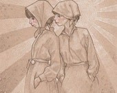 Shhh... - Original Art - Drawing - 8 x 10 - Original Illustration - Graphite