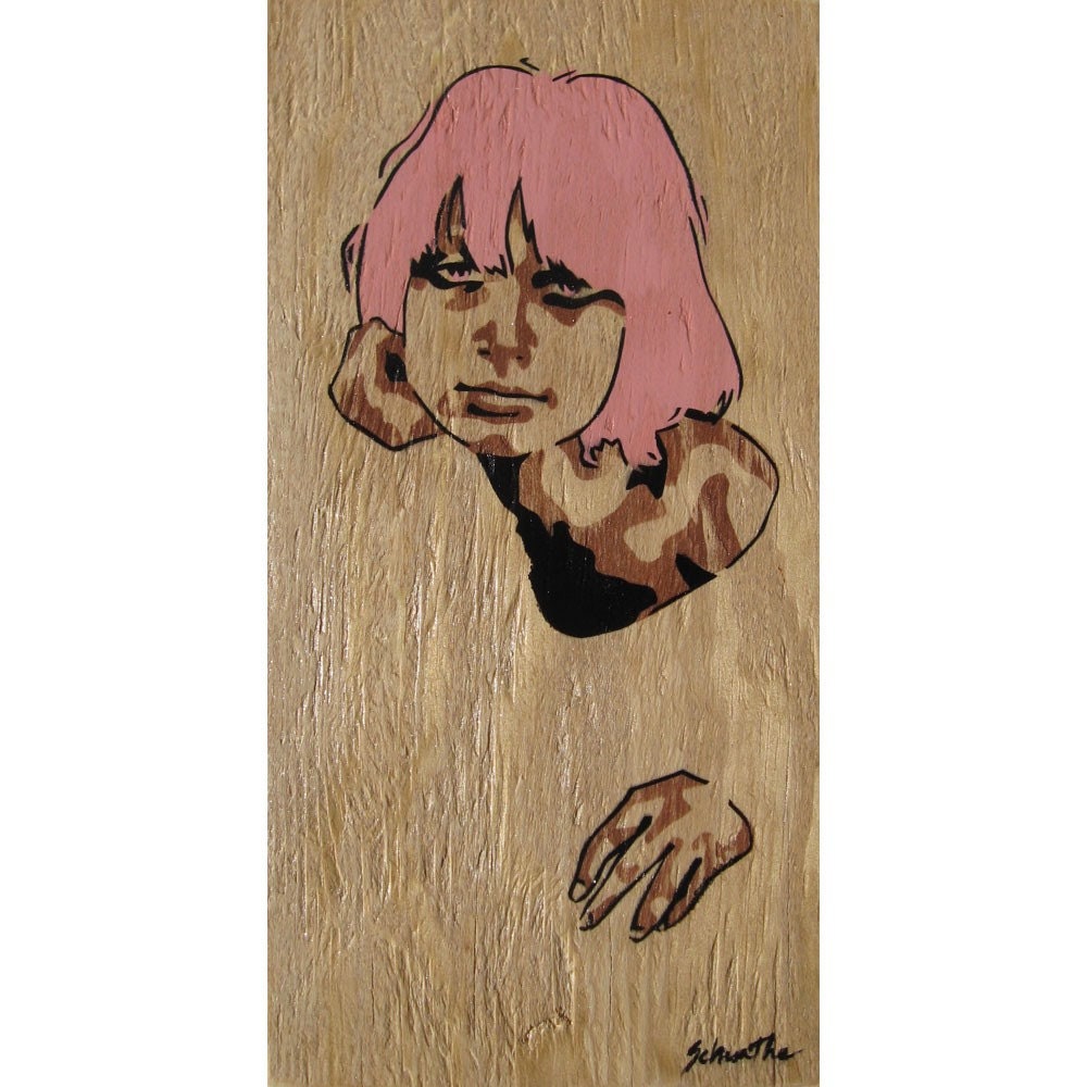 Discombobulated 2 - Original Stencil Art - Hand Pulled Print on Wood