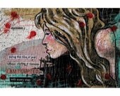 Dammit - Original Art - Painting - Collage - Ransom Poem - Mixed Media Original