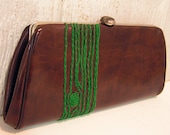 green wood grain clutch