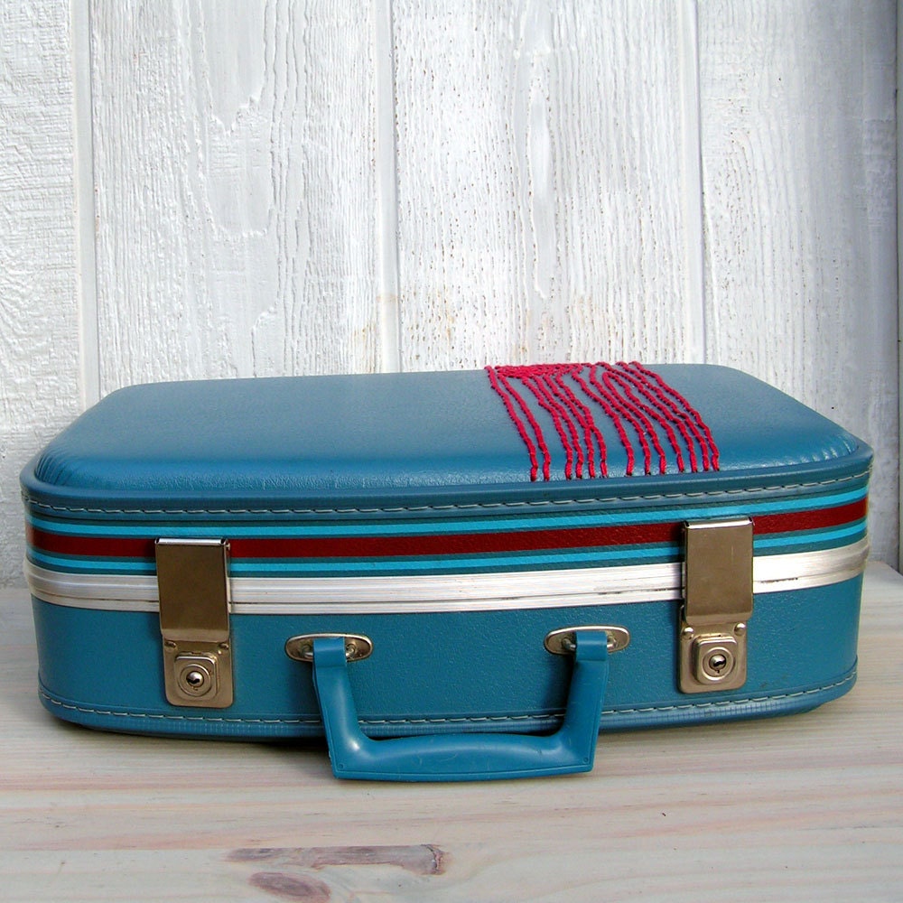 wood grain suitcase