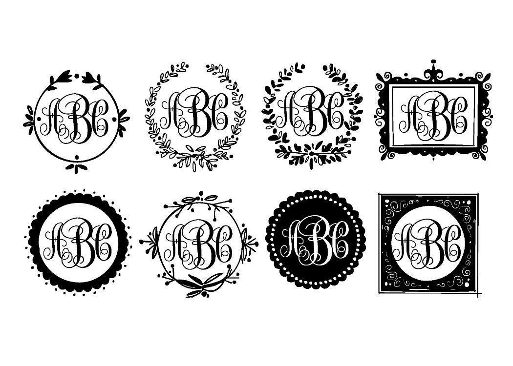 CUSTOM Monogram Shabby Chic Framed 3 Letters- You Choose Favorite Styling
