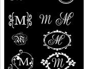 Elegant Monogram Single Letter Vinyl Wall/ Car Decal- YOU CHOOSE  Design, Letter and Color