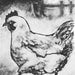 Farm animal wall art chicken Original whimsical hand pulled monotype print