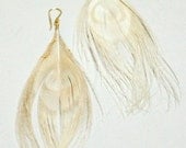 BLONDIE- peacock feather earrings