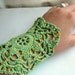 Lacy Floral Crochet Cuff in Aqua and Lime Green