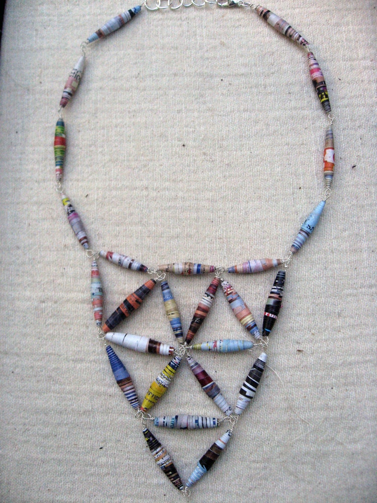 Recycled Paper Bib Necklace